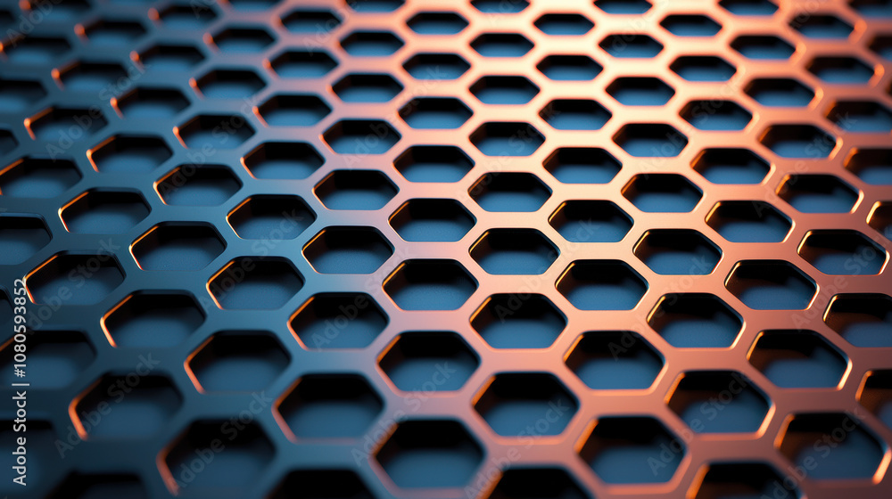 A close-up view of a sleek, modern hexagonal metal mesh with reflective textures, showcasing intricate design and contemporary aesthetics. A close-up view of a sleek, modern hexagonal metal mesh with reflective textures, showcasing intricate design and contemporary aesthetics.