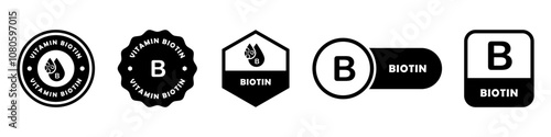 Biotin - vector signs for product package labeling.