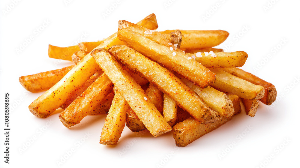 Delicious golden fries stacked high, perfectly cooked and crispy, ideal for fast food menus, snack ideas, or gourmet meal presentations. Delicious golden fries stacked high, perfectly cooked and crispy, ideal for fast food menus, snack ideas, or gourmet meal presentations.