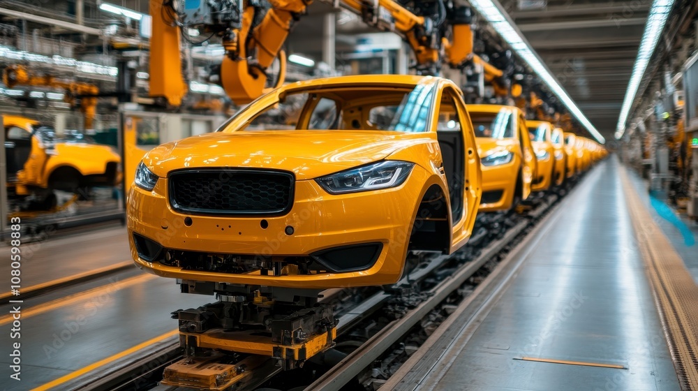 Car assembly line in action a captivating glimpse into modern automotive manufacturing Car assembly line in action a captivating glimpse into modern automotive manufacturing