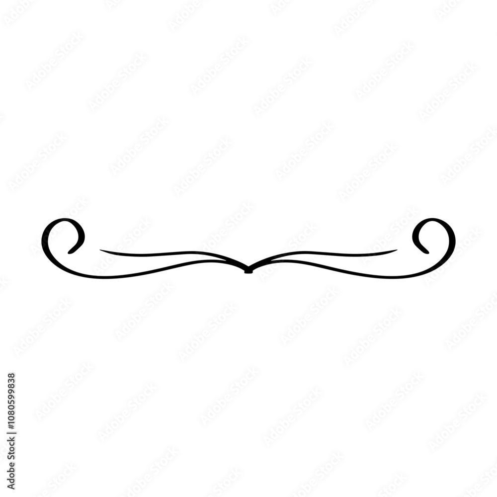 Hand drawn divider border icon vector illustration design element of swish, swash, swoosh underline swirl squiggle stroke line Hand drawn divider border icon vector illustration design element of swish, swash, swoosh underline swirl squiggle stroke line