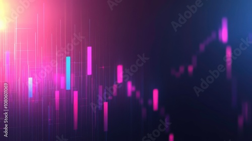 Abstract financial data visualization with vibrant colors.