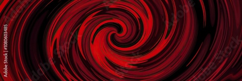 Swirling spiral background with red and black swirls, abstract art, dynamic