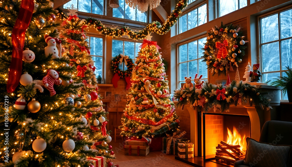 Obraz premium christmas tree with lights