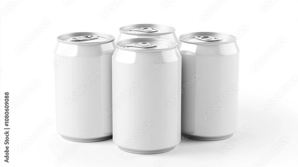 white blank aluminum cans. - mockup for product presentation. white blank aluminum cans. - mockup for product presentation.