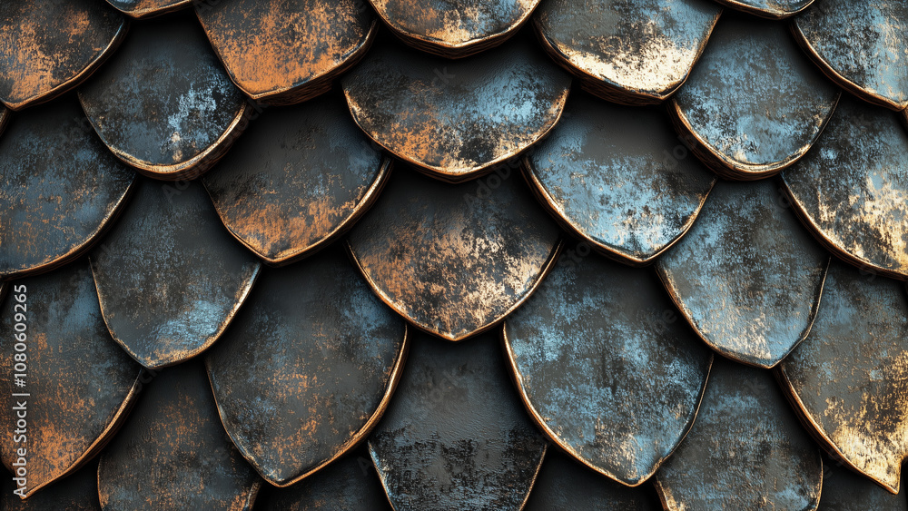 Dragon Armor: Hyper-Realistic Metallic Scale Pattern Dragon Armor: Hyper-Realistic Metallic Scale Pattern