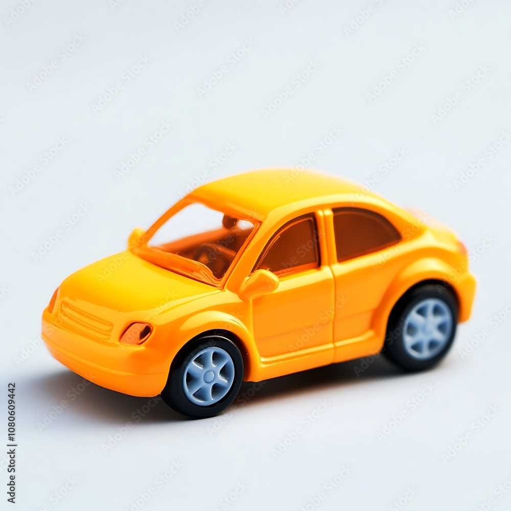 Car toy isolated on a white background, close up Car toy isolated on a white background, close up
