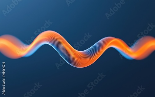 Abstract wave pattern with flowing lines in blue and orange, creating a visually captivating design suitable for modern backgrounds.
