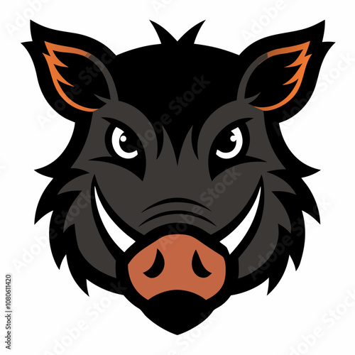 Boar Head Icon Vector Art Illustration