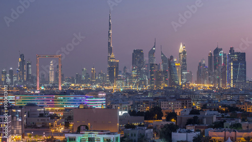 Photography Dubai creek landscape day to night timelapse