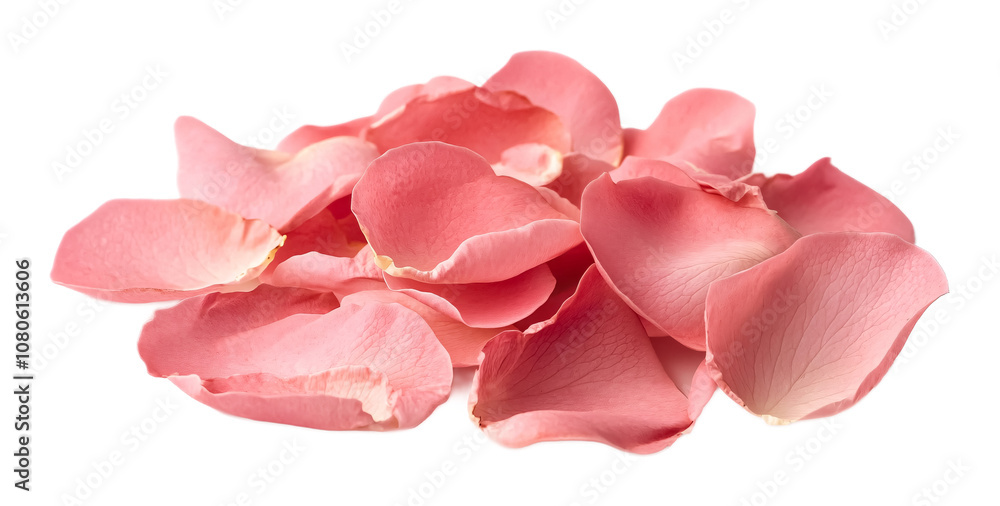 Fototapeta premium A pink rose, isolated on a white background