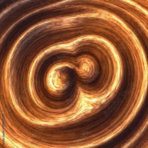 An extreme close-up of oak wood grain in a cartoon style, featuring exaggerated, swirling patterns and vibrant colors that bring a playful, animated quality to the natural texture.