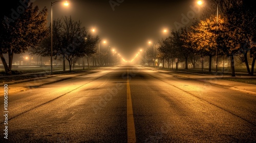 Dark, empty urban street at night with faint city lights through fog, streetlights off, occasional distant car alarm, eerie atmosphere highlighting sudden power loss in bustling city.