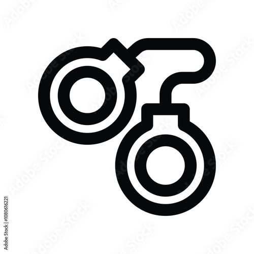 handcuff icon. vector line icon for your website, mobile, presentation, and logo design.