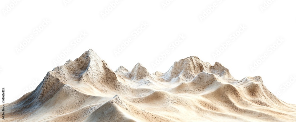Sand dunes isolated on white background. Sand dunes isolated on white background.