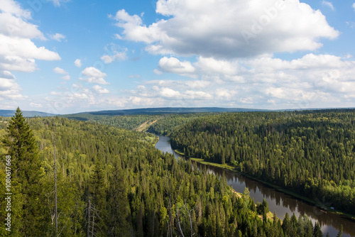 Russia Perm Krai landscape on a cloudy summer day