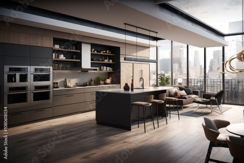 Interior of a modern contemporary kitchen