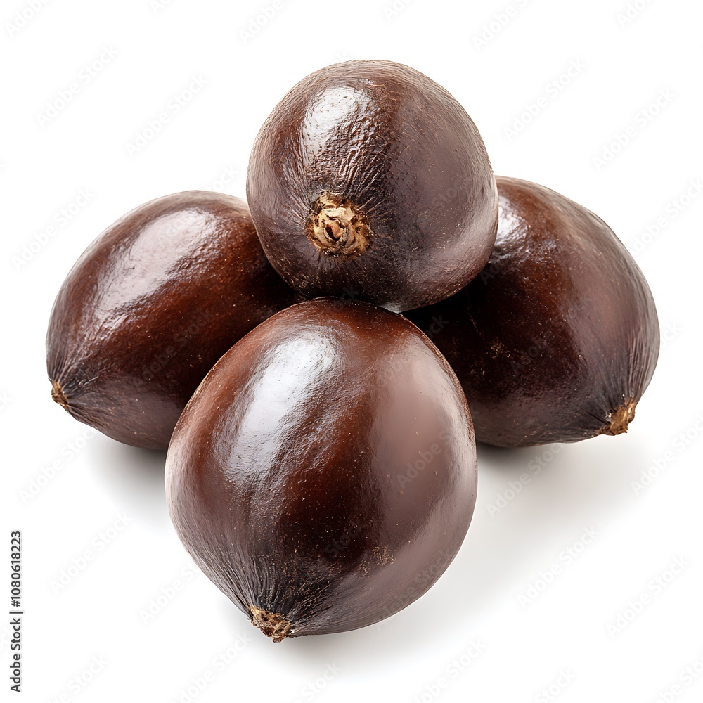 Fototapeta premium Castanea sativa isolated on a white background, close up