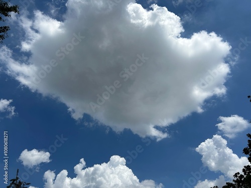 Large White Cloud Against a Clear Blue Sky