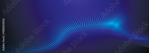 Foto Dynamic wave of glowing points