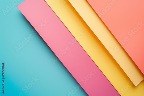 Free Download Vibrant abstract background featuring overlapping pastel geometric shapes in pink, yellow, and blue. - GFXLoad