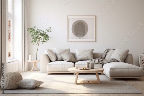 Interior of a Scandinavian design living room