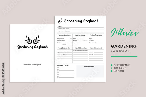 Gardening Logbook Kdp Interior Template