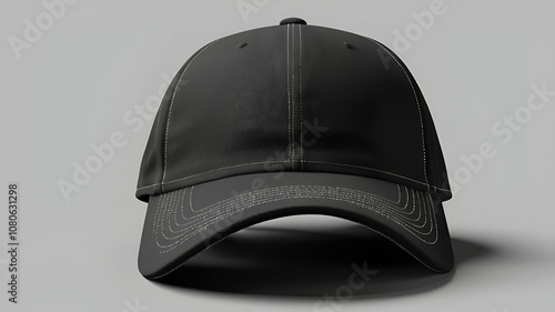 black baseball cap lockup front view PNG   hat  color image  photography  horizontal  sport  clothing  head wear no people uniform,