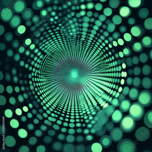 Modern overlapping circles pattern bright green image