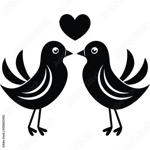 "Love Birds with Hearts".