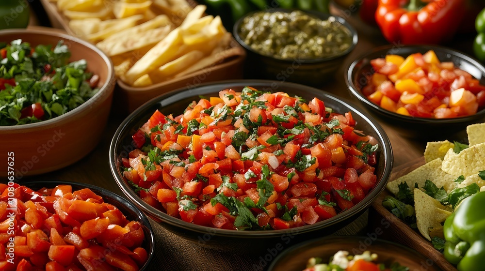 Crisp tomatoes and spicy peppers make up this vibrant lunch buffet. Perfect for nutritious deliveries that highlight tasty and fresh ingredients Crisp tomatoes and spicy peppers make up this vibrant lunch buffet. Perfect for nutritious deliveries that highlight tasty and fresh ingredients