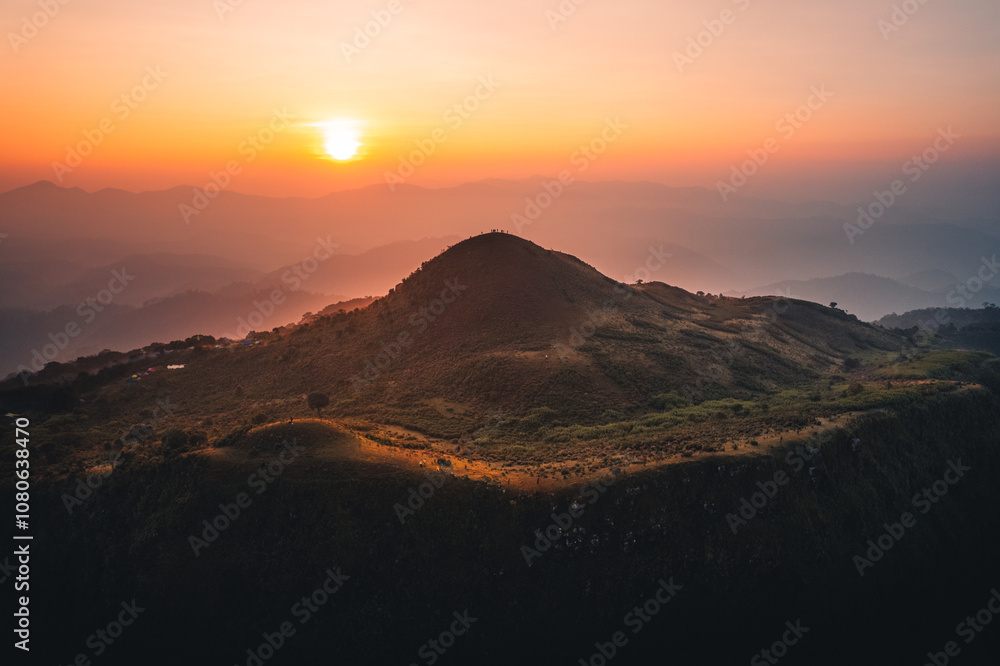 Aerial view of mountains in the morning in Mae Hong Son, Thailand Aerial view of mountains in the morning in Mae Hong Son, Thailand