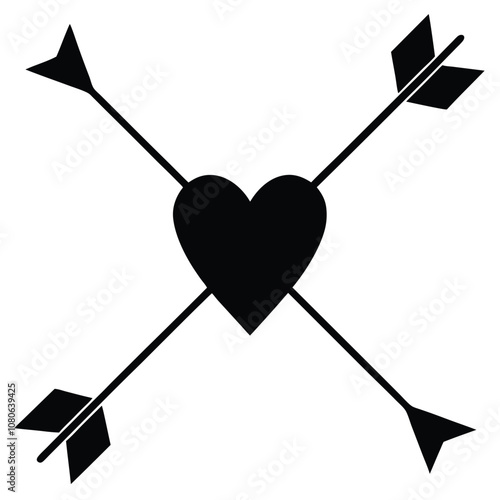 Valentine's Arrows Vector Art.