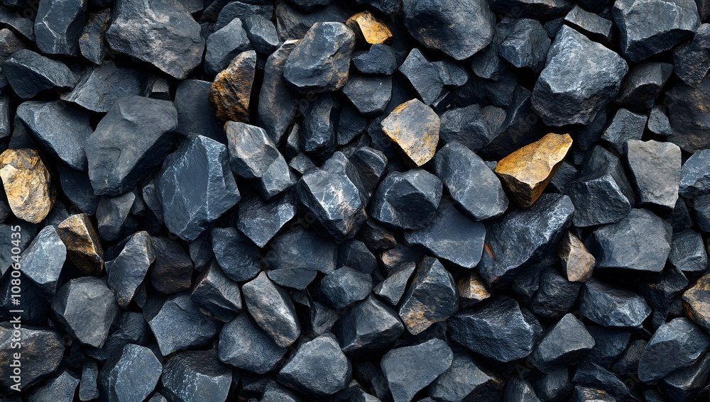 Black pebbles, top view, seamless texture, 3D rendering. Black stones background. Flat lay, black rocks on a dark gray background. Black pebbles, top view, seamless texture, 3D rendering. Black stones background. Flat lay, black rocks on a dark gray background.