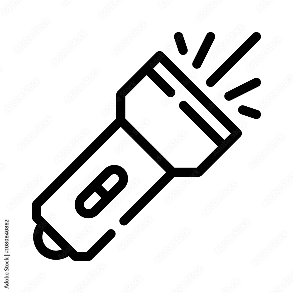 Fototapeta premium Flashlight line icon