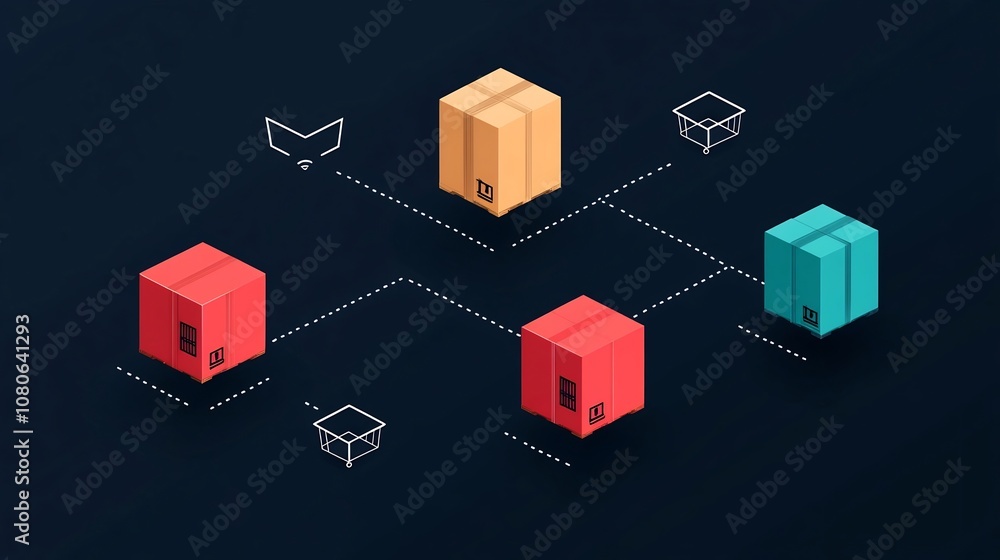 Integrated Logistics Supply Chain with Labeled Icons for Reporting Integrated Logistics Supply Chain with Labeled Icons for Reporting