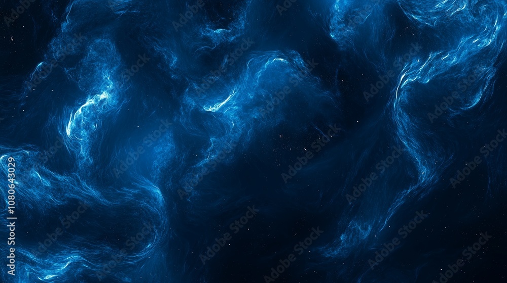 宇宙と水色の煙