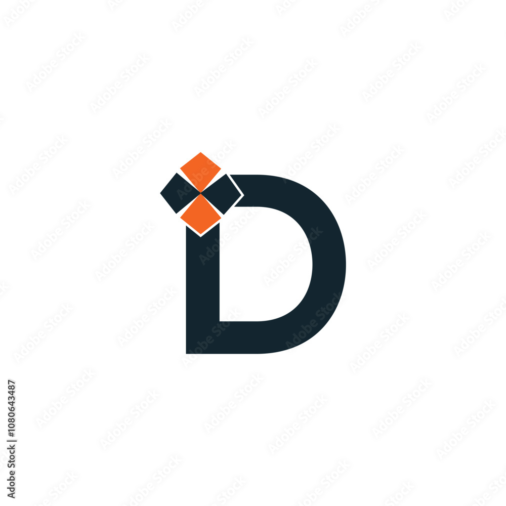 Abstract D letter modern initial logo design Abstract D letter modern initial logo design