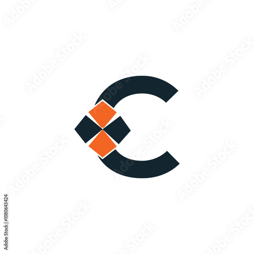 Abstract C letter modern initial  logo design