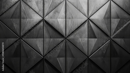 Graphitic triangles on a black geometric background photo