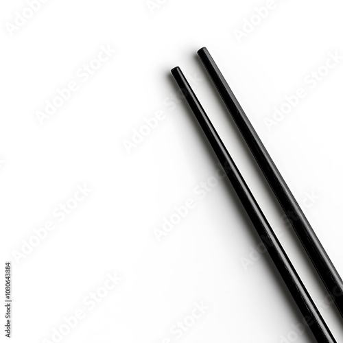 Chopsticks isolated on a white background, close up