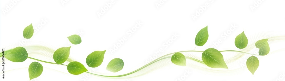 A flowing design featuring green leaves on a white background, symbolizing nature and freshness. A flowing design featuring green leaves on a white background, symbolizing nature and freshness.