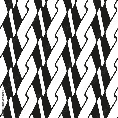 Black and white seamless pattern with arabesques  in a retro style. Vector illustration