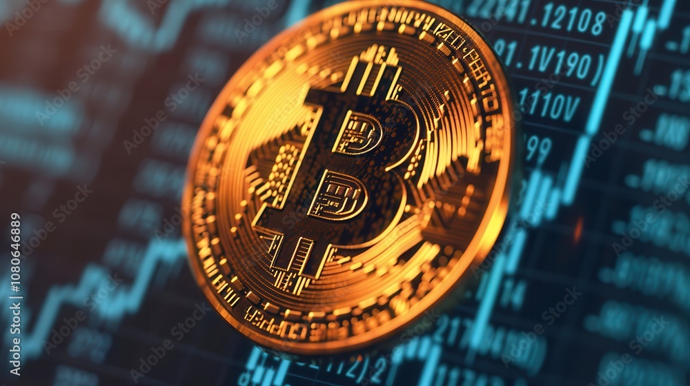 Cryptocurrency can be a hedge against inflation.A close-up of a Bitcoin on a digital graph backdrop, illustrating cryptocurrency trends and market fluctuations. Cryptocurrency can be a hedge against inflation.A close-up of a Bitcoin on a digital graph backdrop, illustrating cryptocurrency trends and market fluctuations.