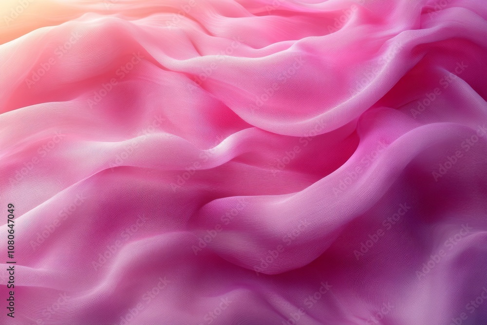 Obraz premium Pink Fabric Texture Draped Abstract Background Soft Smooth Elegant Silk Wave Pattern