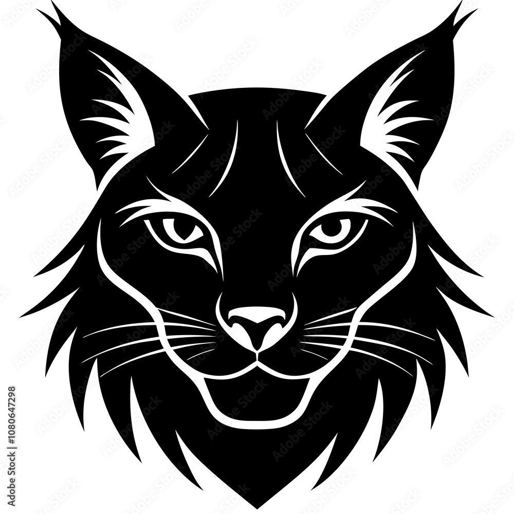 Lynx head vector silhouette art illustration Lynx head vector silhouette art illustration