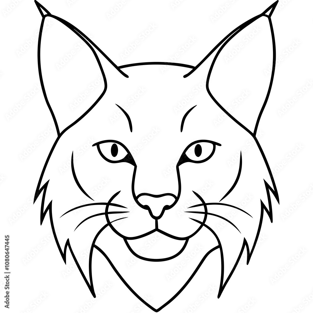 Lynx head vector line art illustration Lynx head vector line art illustration