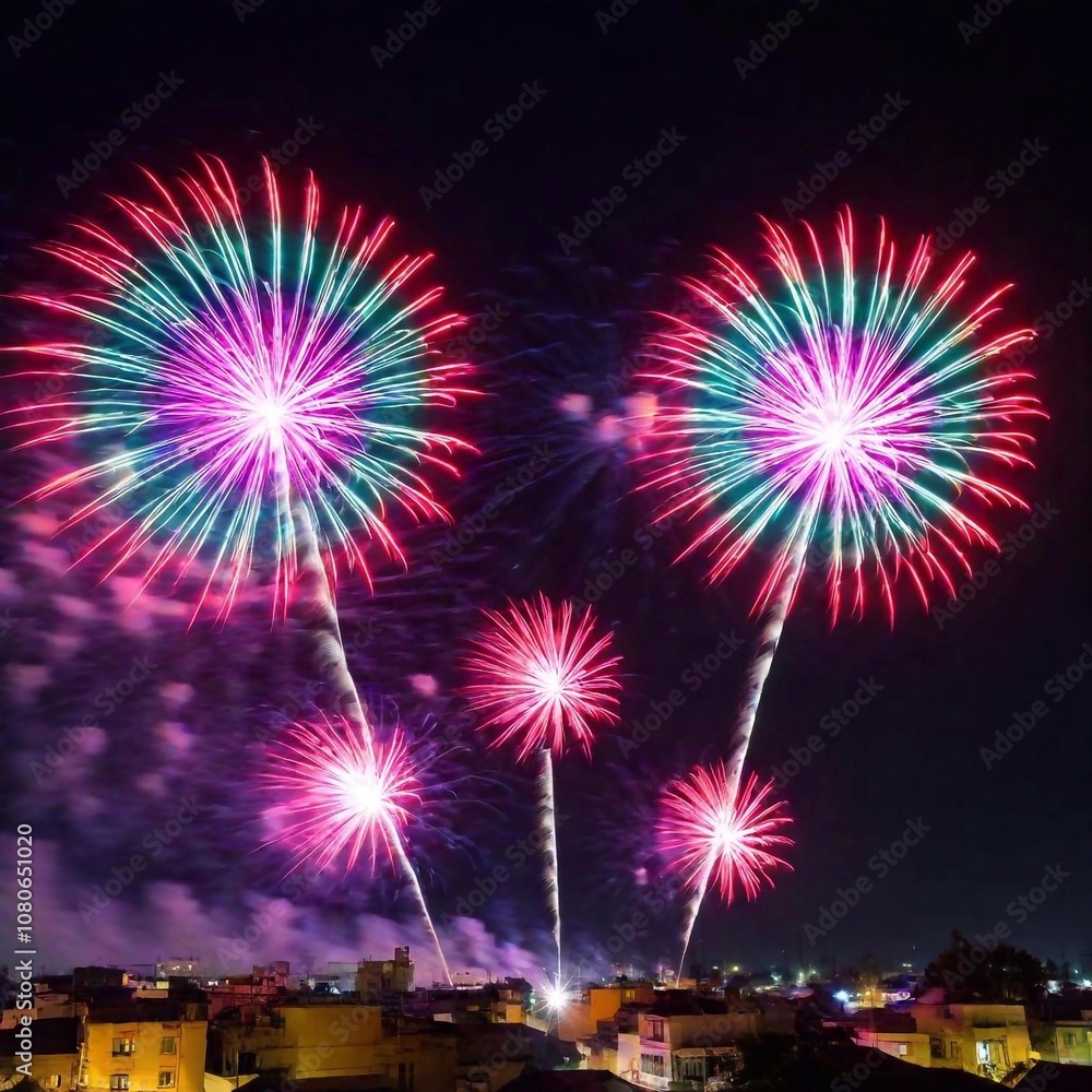 fireworks over the city of venice, italy fireworks over the city of venice, italy