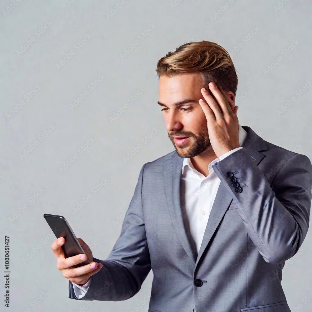 man talking on mobile phone. man talking on mobile phone.