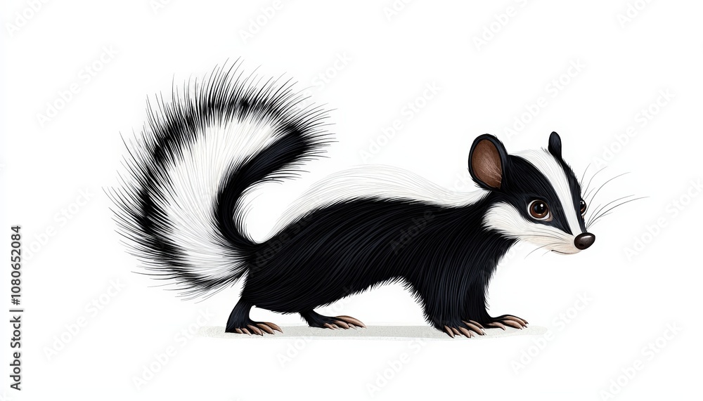 Black and white cartoon badger illustration Black and white cartoon badger illustration